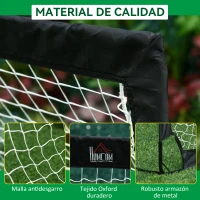 HOMCOM Porterías de Fútbol Plegables para Niños y Adultos con Bolsa de Transporte para Exterior Jardín Entrenamiento Negro(m-16)