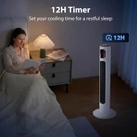 HOMCOM Ventilatore a Torre 45W a 3 Modalità e 3 Velocità con Timer da 12h, in ABS, Ø32 x 96A cm, Nero e Bianco(m-6)