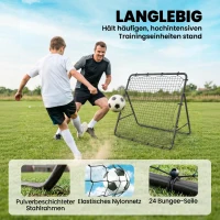 SPORTNOW Rebounder für Fußball, Klappbar verstellbar Prellwand mit 5 Winkelpositionen und 120 x 120 cm Rückprallwand Netz(m-5)