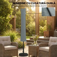 Outsunny Husă impermeabilă pentru umbrelă, protecție umbrelă cu fermoar și șnur, gri(m-7)