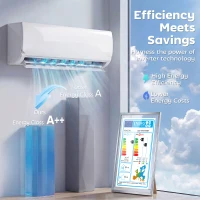 HOMCOM 9000 BTU Mini-Split-Klimaanlage & Wärmepumpe, WLAN-fähige Inverter-Klimaanlage mit Installationskit(m-4)