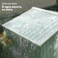 Outsunny Caseta de Jardín 213x130x185 cm Cobertizo de Exterior Metálico para Almacenamiento de Herramientas Verde Claro(m-7)