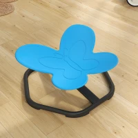 AIYAPLAY Sensorischer Drehstuhl für Kinder, Schmetterlings-Form, fördert Balance und Koordination, Kunststoff, Metall, Blau(m-8)