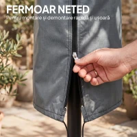 Outsunny Husă impermeabilă pentru umbrelă, protecție umbrelă cu fermoar și șnur, gri(m-5)