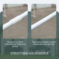 Outsunny Pavilion de Grădină pentru Petreceri cu 6 Pereți Detasabili cu Plase de Țânțari, 582x295x255cm, Alb(m-5)