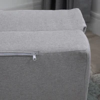 HOMCOM Poltrona Letto 3 in 1 Convertibile in Chaise Longue e Divano da Terra con 2 Cuscini, Grigio Chiaro(m-8)