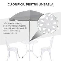 Outsunny Set de Grădină 3 Piese din Aluminiu cu 2 Scaune 42,5x47,5x89 cm și Masă Rotundă Ø60x67 cm, Alb(m-6)