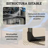 Outsunny Tumbona Plegable con Respaldo Ajustable en 4 Posiciones Asas y Respaldo de Textilene Carga 120 kg 175x58x68 cm Azul(m-7)