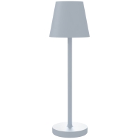 HOMCOM Lámpara de Mesita de Noche Inalámbrica con Luces LED Lámpara de Mesa USB-C Recargable 3 Colores Ø11,2x36,5 cm Gris