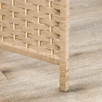 HOMCOM 4-teiliger Paravent, 160 x 170 cm, faltbare Trennwand mit 2 Regalen, Naturholz(m-9)