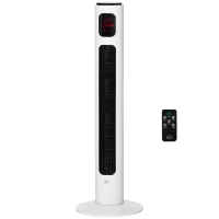 HOMCOM Ventilatore a Torre 45W a 3 Modalità e 3 Velocità con Timer da 12h, in ABS, Ø32 x 96A cm, Nero e Bianco(m-10)