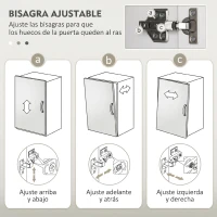 HOMCOM Under-Sink Cabinet with 2 Doors and Adjustable Shelf for Sink with or without Pedestal 60x34x70 cm Glossy White(m-5)