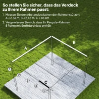 Outsunny Ersatzdach für 2,85 x 2 m Gartenpavillon, ausziehbar, einfache Montage, Polyester, Kaffee(m-4)