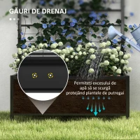 Outsunny Ghiveci Ridicat pentru Grădină cu Suport pentru Plante Cățărătoare din Oțel Galvanizat, 90x40x120 cm, Negru(m-5)