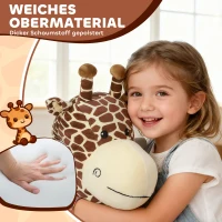 AIYAPLAY Giraffe zum Reiten, fahrendes Reitpferd in Giraffenform, Batteriebetrieb, waschbarer Bezug, Pedale, leise Räder, Musik, 1,5-5 Jahre, Braun(m-8)