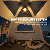 Outsunny Aufblasbares Zelt 3 Personen Schneller Aufbau Outdoor Camping Zelt mit Luftpumpe Meshfenster abnehmbar Dach(m-7)