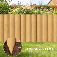 Outsunny Cerca de Jardim em Madeira Painel Decorativo Resistente e Fácil de Instalar para Pátio Relva Caminho 176x38 cm Madeira(m-5)