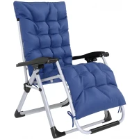 Outsunny Sedia Sdraio Pieghevole da Giardino con Schienale Reclinabile e Materassino, 90x65x110cm(m-1)