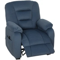 HOMCOM Sillón Relax Reclinable Eléctrico Silencioso con Función Memoria Reposapiés Mando a Distancia Bolsillos Laterales Azul(m-10)