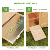PawHut Pollaio in Legno Casetta Galline Tetto Impermeabile 150x100x96.5cm Giallo(m-7)