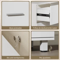 HOMCOM Móvel para Lavatório Pousar com 2 Gavetas para Lavatório sem Pedestal 80x30x60 cm Branco(m-8)