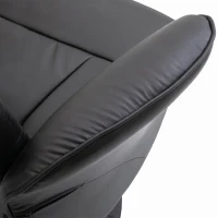 HOMCOM Poltrona Relax com Apoio para os Pés Estofada em PU Poltrona Relax Reclinável até 145° e Giratório 360° com Encosto Ajustável para Sala de Estar Dormitório Escritório 81x81x105cm Preto(m-9)