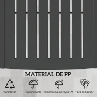 Outsunny Conjunto de 2 Tumbonas Reclinables de Plástico PP con Bandeja Lateral Respaldo Ajustable 5 Niveles 192x57x28,5 cm Gris(m-6)