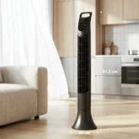 HOMCOM 36'' Freestanding Tower Fan, 3 Speed 3 Mode, 7.5h Timer, 70 Degree Oscillating, LED Display, Remote Controller, Black(m-14)