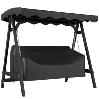 Outsunny 3-Sitzer Gartenschaukel-Abdeckung, wasserdichte Schutzhülle, winddicht und UV-beständig, 420D Oxford-Stoff(m-11)