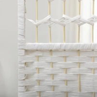 HOMCOM Paravan separator de încăperi cu 6 panouri pliabil din sfoară de hârtie 160x170cm decor pentru dormitor alb(m-4)