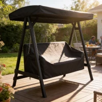 Outsunny 3-Sitzer Gartenschaukel-Abdeckung, wasserdichte Schutzhülle, winddicht und UV-beständig, 420D Oxford-Stoff(m-9)