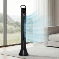 HOMCOM 36'' Freestanding Tower Fan, 3 Speed 3 Mode, 7.5h Timer, 70 Degree Oscillating, LED Display, Remote Controller, Black(m-13)