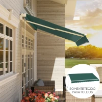 Outsunny Tecido de Substituição para Toldo 2,8x2,5 m Tecido de Reposição com Proteção UV 50+ Impermeável Verde(m-9)