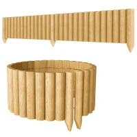 Outsunny Valla de Jardín de Madera Panel Decorativo Resistente y Fácil de Instalar para Patio Césped Camino 176x38 cm Natural(m-10)