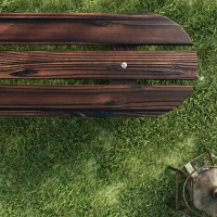 Outsunny Bancă de Grădină cu Picioare în Formă de Roți de Căruță și Șezut din Șipci, 120x29x39cm, Maro(m-6)