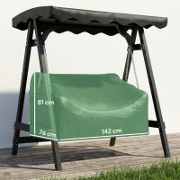 Outsunny 2-Sitzer Gartenschaukel-Abdeckung, wasserdichte Schutzhülle, winddicht und UV-beständig, 420D Oxford-Stoff(m-3)