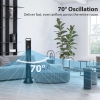 HOMCOM 36'' Freestanding Tower Fan, 3 Speed 3 Mode, 7.5h Timer, 70 Degree Oscillating, LED Display, Remote Controller, Black(m-16)