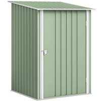 Outsunny Caseta de Jardín Metálica 0,92 m² 100x103x160 cm con 1 Puerta y Cerradura para Almacenamiento Herramientas Verde Claro