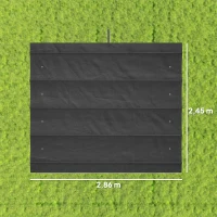 Outsunny Techo de Repuesto Retráctil 3x2,5 m para Marco de 2,85x2 m Toldo de Tela Solo para Cenador Jardín con 8 Orificios Gris Oscuro(m-3)