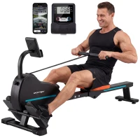 SPORTNOW Rameur domestique : 16 niveaux de résistance, Bluetooth, compatible App.(m-6)