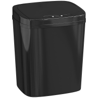 HOMCOM Cubo de Basura Cocina Automático 15 L con Sensor Infrarrojo y Modo Manual Anillo de Retención Antihuellas Negro