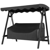 Outsunny 3-Sitzer Gartenschaukel-Abdeckung, wasserdichte Schutzhülle, winddicht und UV-beständig, 420D Oxford-Stoff(m-10)