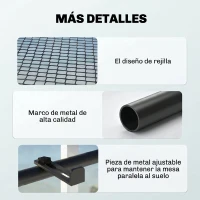 Outsunny Mesa Colgante de Balcón Semicircular 60x47x50 cm Ajustable en Altura Simple y Conveniente para Barandilla de Balcón Terraza Patio(m-6)