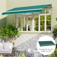 Outsunny Tecido de Substituição para Toldo 2,8x2,5 m Tecido de Reposição com Proteção UV 50+ Impermeável Verde(m-7)