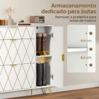 HOMCOM Sapateira Estreita com 2 Compartimentos Abatíveis Armário e Prateleiras Ajustáveis 10-14 Pares de Sapatos 110x25x110,6 cm Branco(m-6)