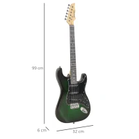 SPORTNOW Kit Guitarra Eléctrica de Iniciación con Amplificador 15W Afinador Digital Cuerdas Correa 3 Púas y Funda Negro(m-3)