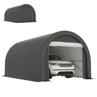 Outsunny Garagem Exterior para Carro 3x5 m Impermeável com Tecido PE Resistente Estrutura de Aço Galvanizado UPF30+ Cinzento(m-10)