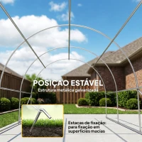 Outsunny Garagem Exterior para Carro 3x5 m Impermeável com Tecido PE Resistente Estrutura de Aço Galvanizado UPF30+ Cinzento(m-7)