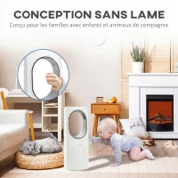 HOMCOM Ventilateur colonne ultra-silencieux 36 dB, ventilateur tour, oscillant à 45°, 3 vitesses, 3 modes, télécommande, blanc(m-6)