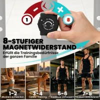 SPORTNOW Crosstrainer für Zuhause Ellipsentrainer mit Bluetooth App-Kompatibilität 8 Widerstandsstufe Schwungrad LCD-Monitor Grau(m-5)